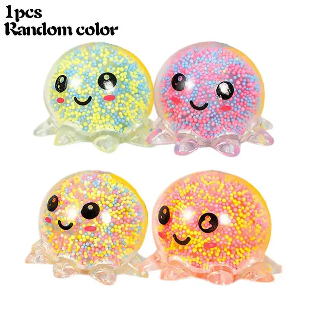 1 Pc Glowing Light Squid Vent Ball TPR Squeeze Toys Decompression Toy Bubble Octopus Ball Stress Relief Toy Gift For Kids 2