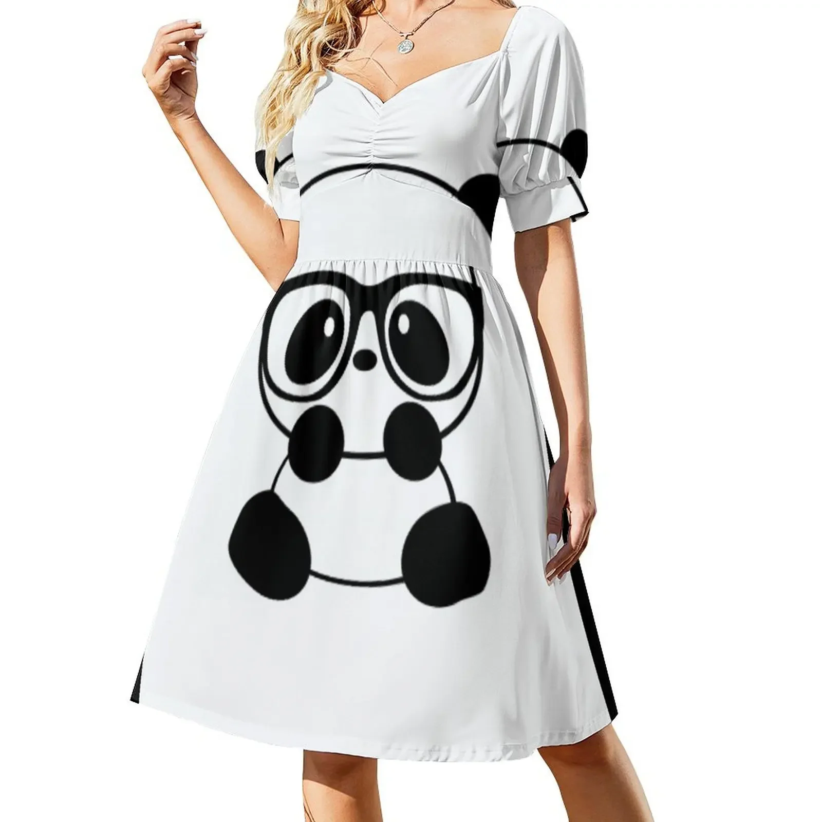 thumbnail image 1 of Vestido sin mangas con diseño de panda, ropa de verano para mujer, vestido para mujer, 1 of 8