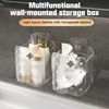 Wall Mounted Storage Box Bathroom Cosmetic Organiser Multifunctional Shelf Washstand Toiletries Organiser Bins Toothbrush Holder 1