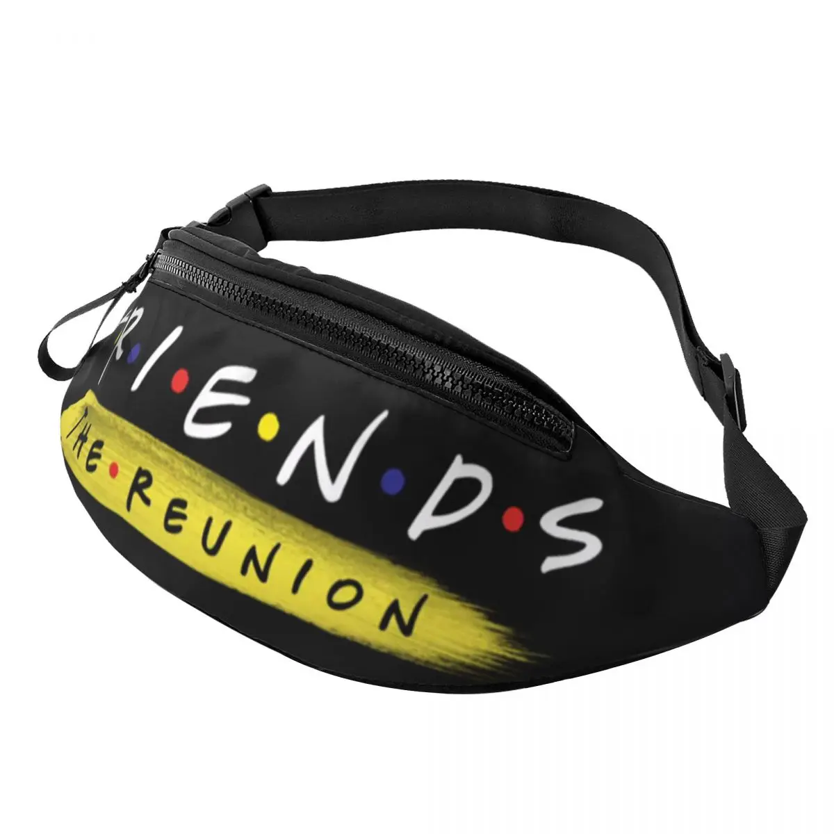 

Friends Logo Fanny Bag Customized Classic TV Show Crossbody Waist Pack Women Men Running Phone Money Pouch