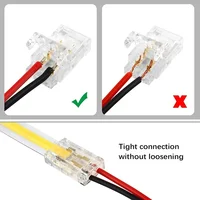 2pin 8mm COB LED Strip to Strip LED Connectors Strip to Wire Connection Solderless Extension for 8mm COB LED Strip Lights - Image 6