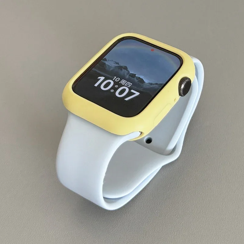 케이스 + 스포츠 스트랩 Apple Watch 밴드 45mm 울트라 2 49mm 40 44 41 42mm 실리콘 새겨진 팔찌 iwatch 시리즈 10 9 8 7 se 4 5 6