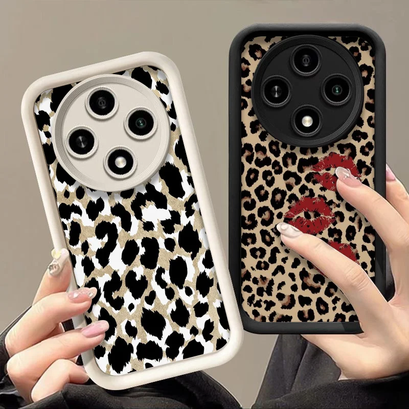 Retro Black Leopard Print Soft Silicone Phone Case Cover