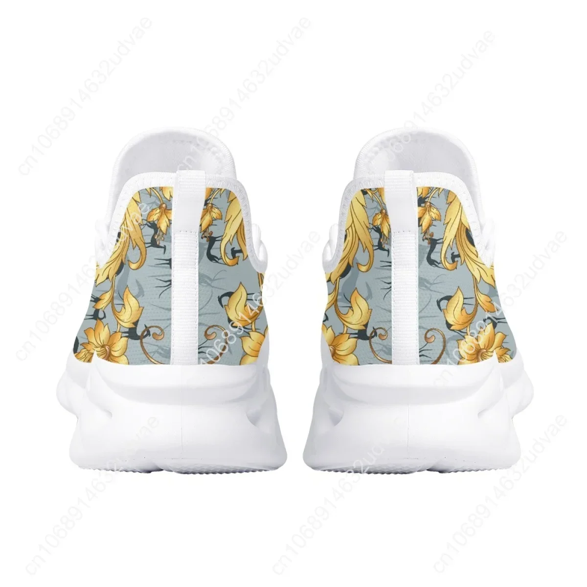 Women's Luxury Shoes 2024 Spring Autumn New Design Fashion Gold Floral Greyhound Dog Print Sneakers Zapatos Dropship