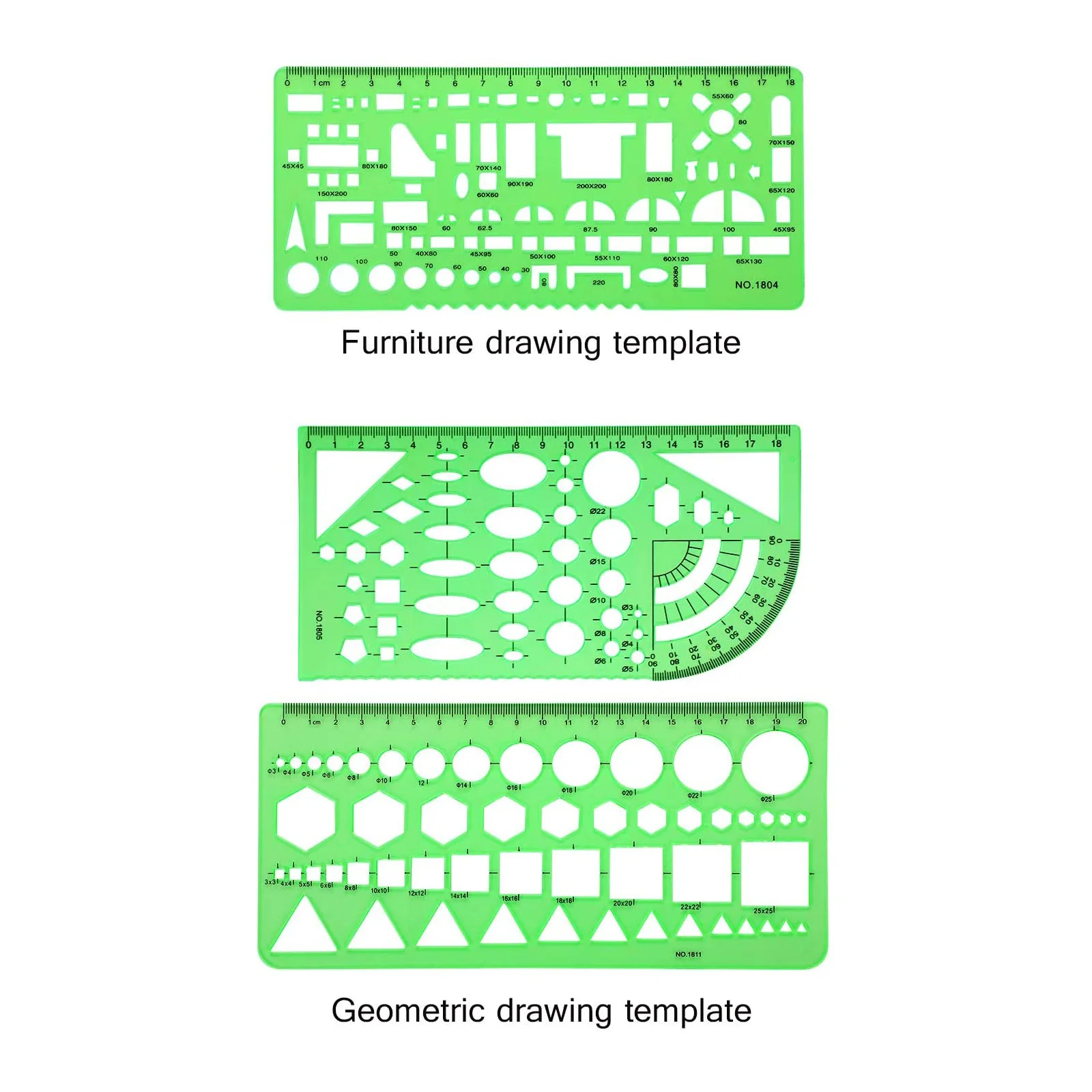 Architect Rulers Multi Purpose Drawing Template Geometric Mold Drawing Tool for Building Formwork Drawings Templates 6 Pcs