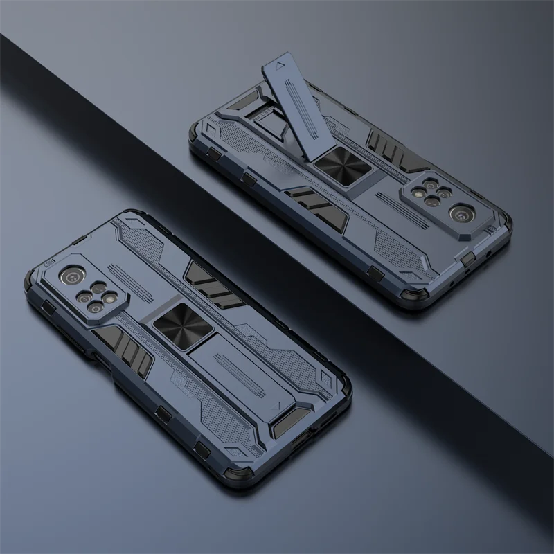 Enhanced Protective Phone Case with Magnetic Holder for Xiaomi Mi 10T Series - Armor Design with Camera Guard