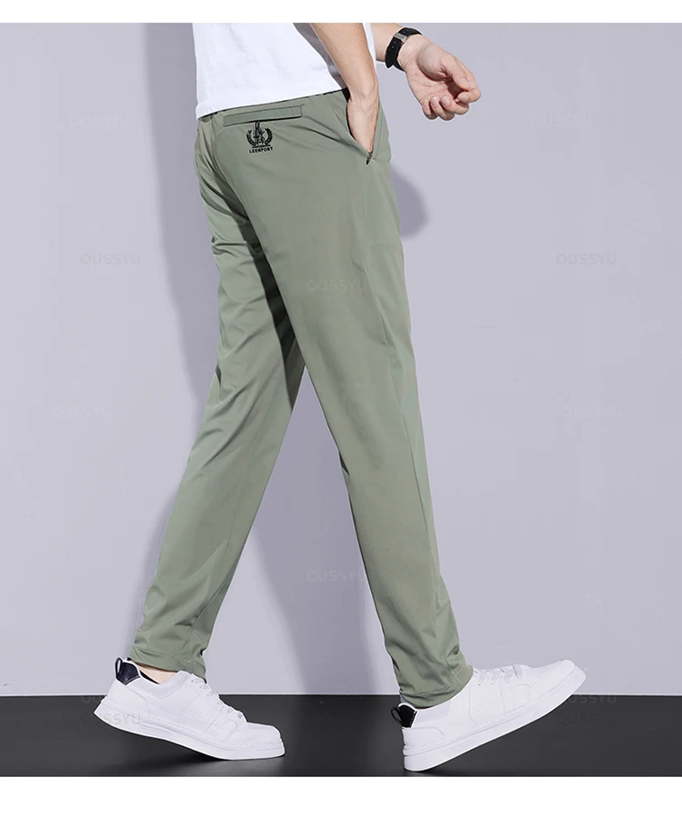 2025 夏のメンズカジュアルパンツ薄型ソフトスポーツジップ