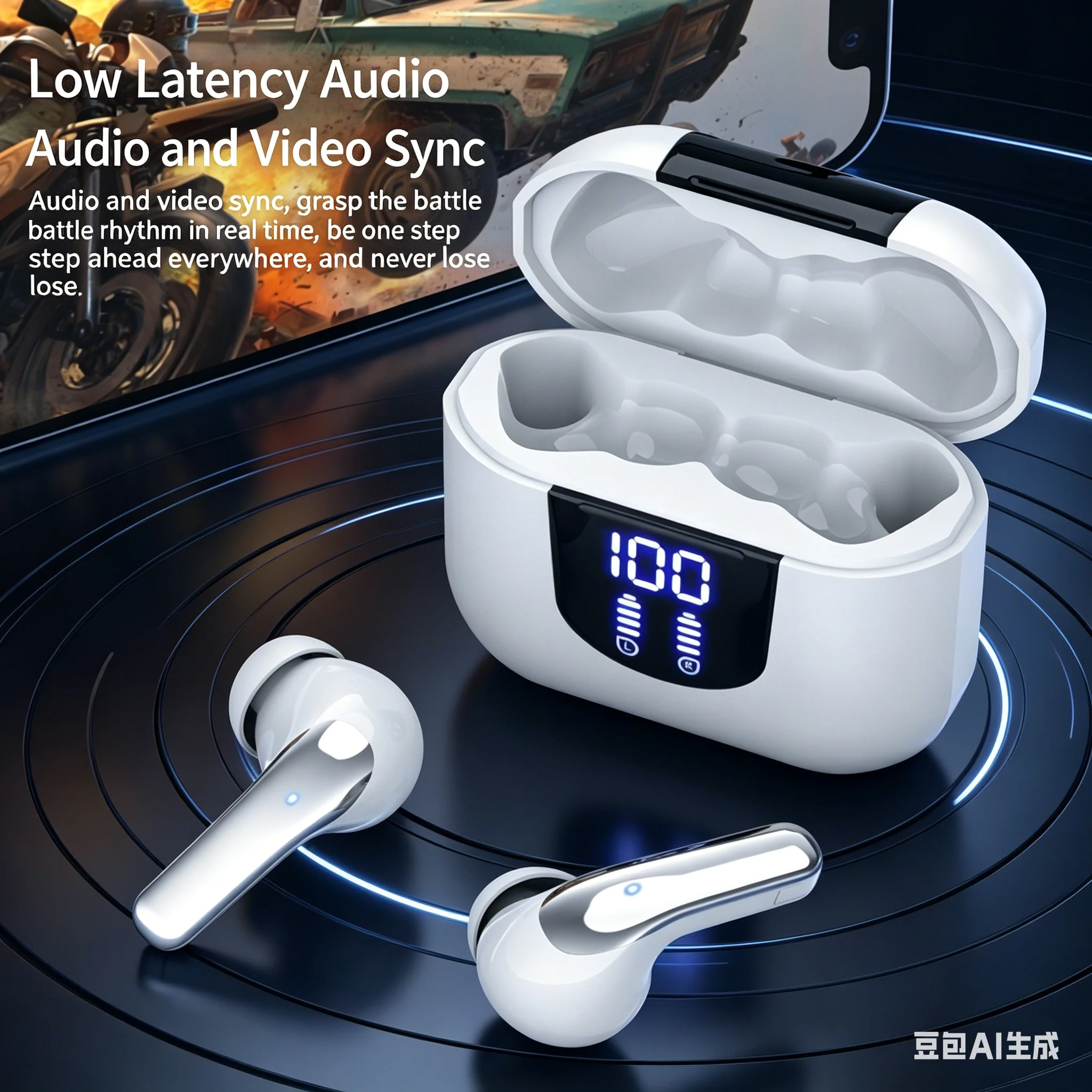 Wireless Earphones with Enhanced Bass, Noise Reduction, and Extended Battery Life