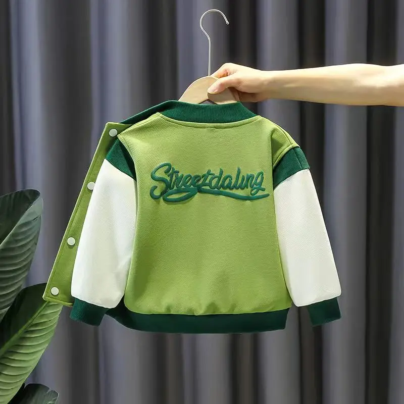 

Children's Spring And Autumn Fashion Fashionable Splice Top Boys Coat New Fashion Baby Handsome Casual Baseball uniform Kids