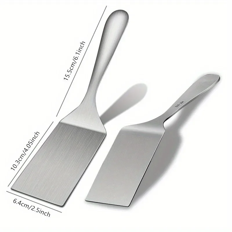 1pc,Grill Turner Spatula,  Stainless Steel Small Frying Shovel, Mental Cooking Shovel, Steak Shovel, Pancake Special Tool