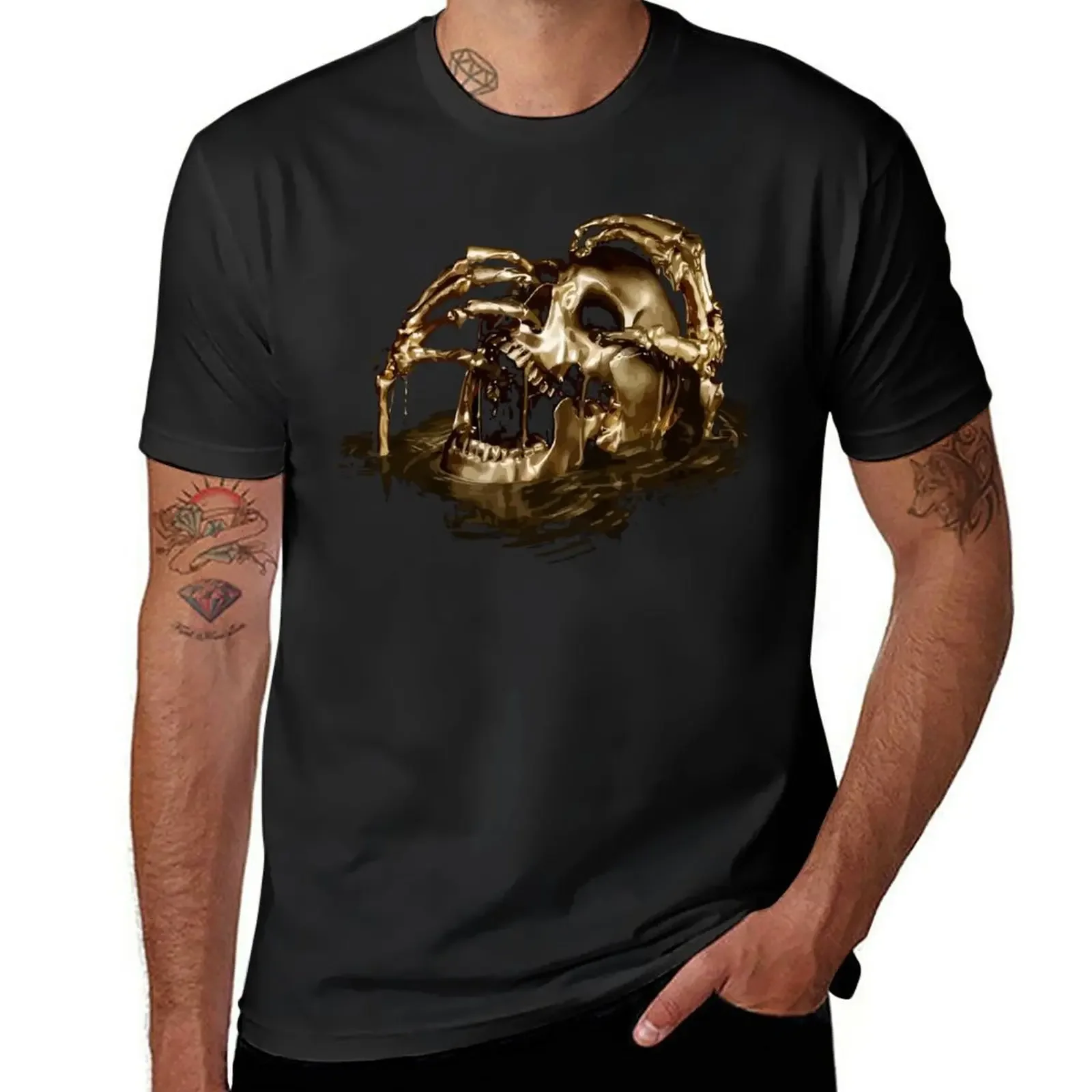 

Black Sails Golden Skull T-Shirt Short sleeve tee Aesthetic clothing blacks mens t shirts pack