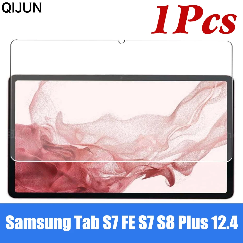 삼성에 적합한 갤럭시 탭 S7 FE T730, T736 강화 유리 필름 스크린, 보호대 보호 태블릿, S7 S8 플러스, 9H 스크린 보호대