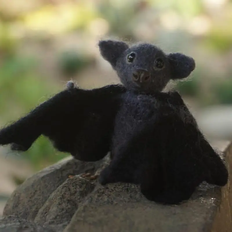 Handmade Realistic Needle Felted Bat Doll