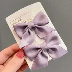 Set of 2 Adorable Bow Hair Clips for Girls - Sweet Summer Hair Accessories (PURPLE)