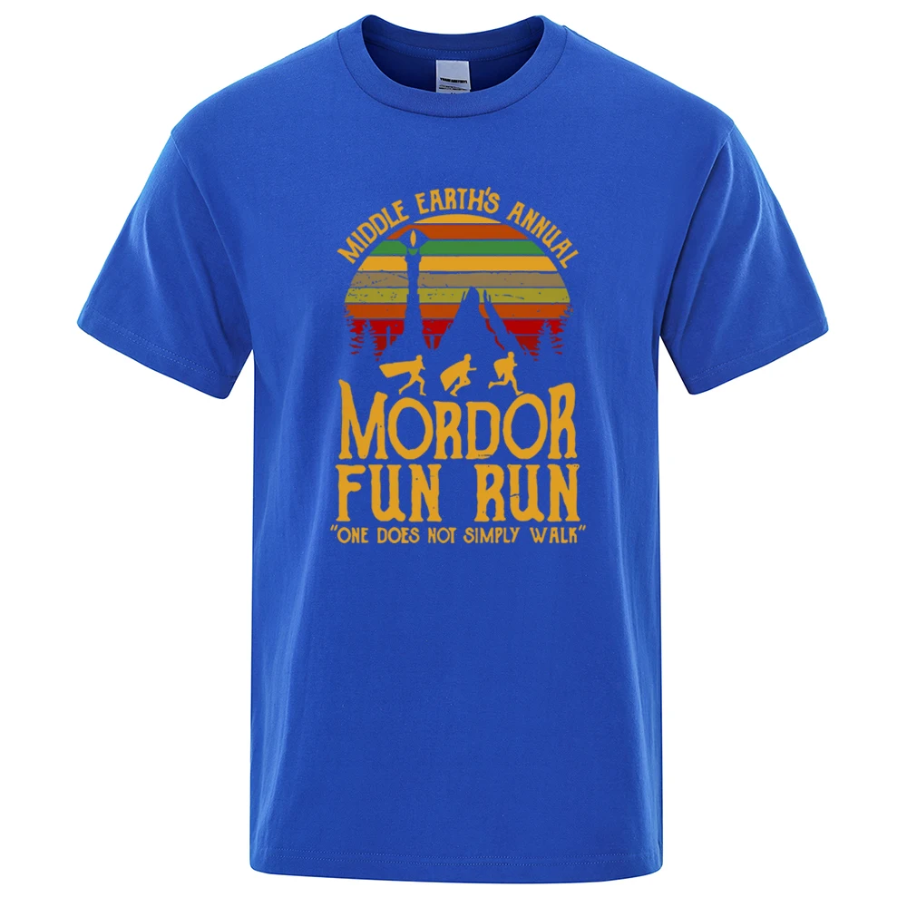 Middle Earth'S Annual Mordor Fun Run Print T Shirt Men Women Tshirts Summer Cotton Tops Cotton Loose Street Hip Hop T-Shirts