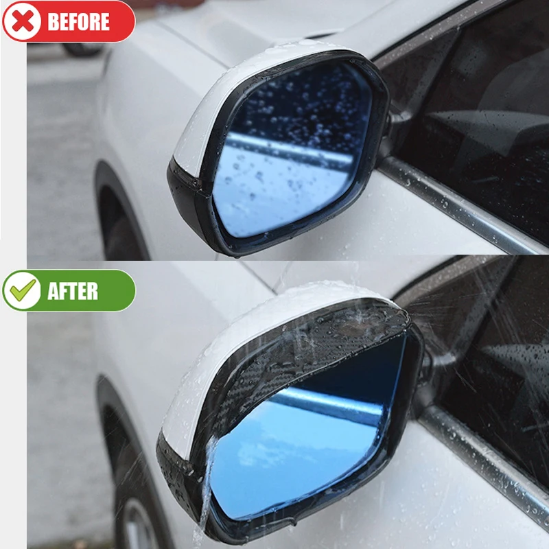 2Pcs Universal Car Rearview Mirror Rain Eyebrow Auto Car Rear View Side Rain Snow Guard Sun Visor Shade Protector PVC