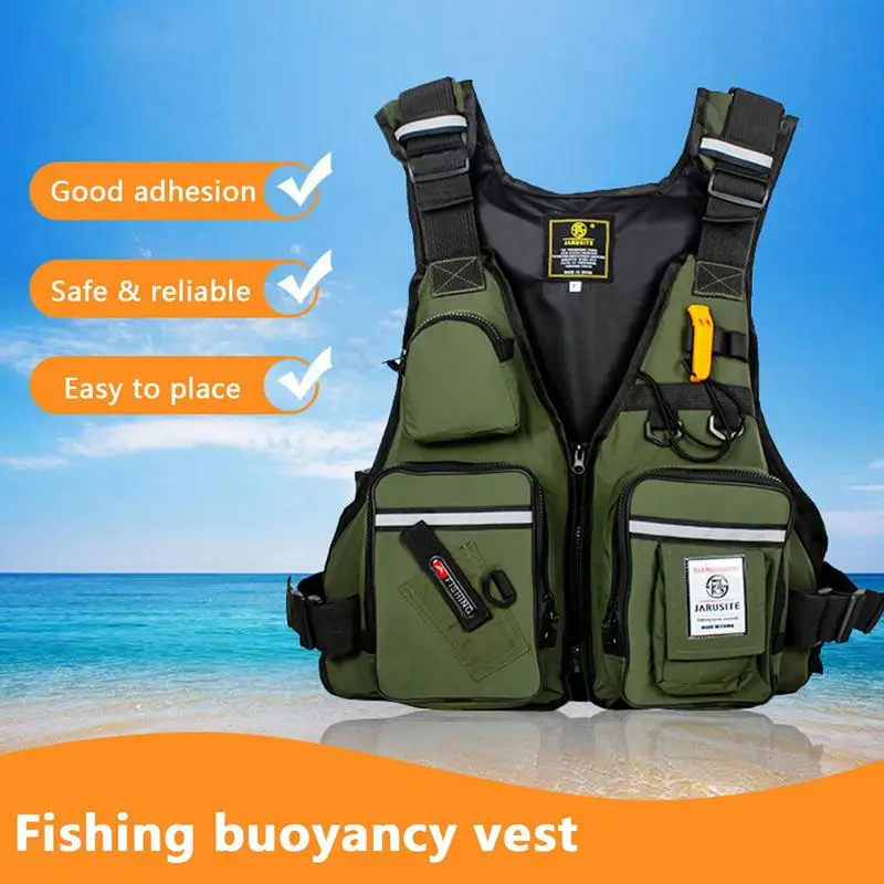 Jackets Adults Reflective Fishing Vest Multi Pockets Floating Equipment For Hiking Climbing Outdoor Water Sports Supplies