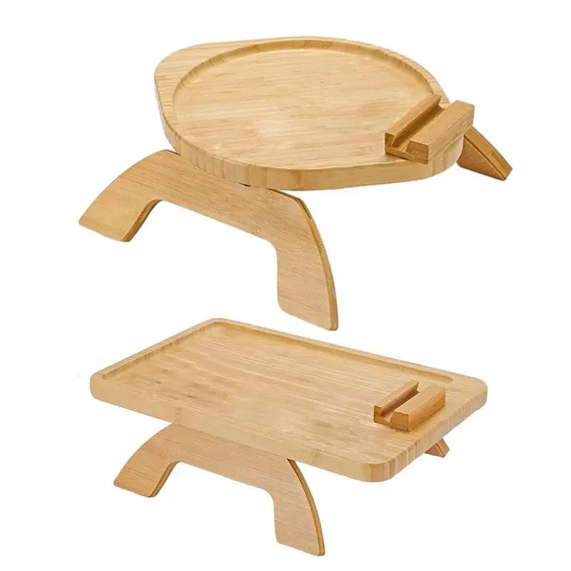 

Portable Wooden Armrest Tray Foldable Couch Cup Holder Couch Arm Table For Remote Control Snacks Magazines Coffee Cups Drinks