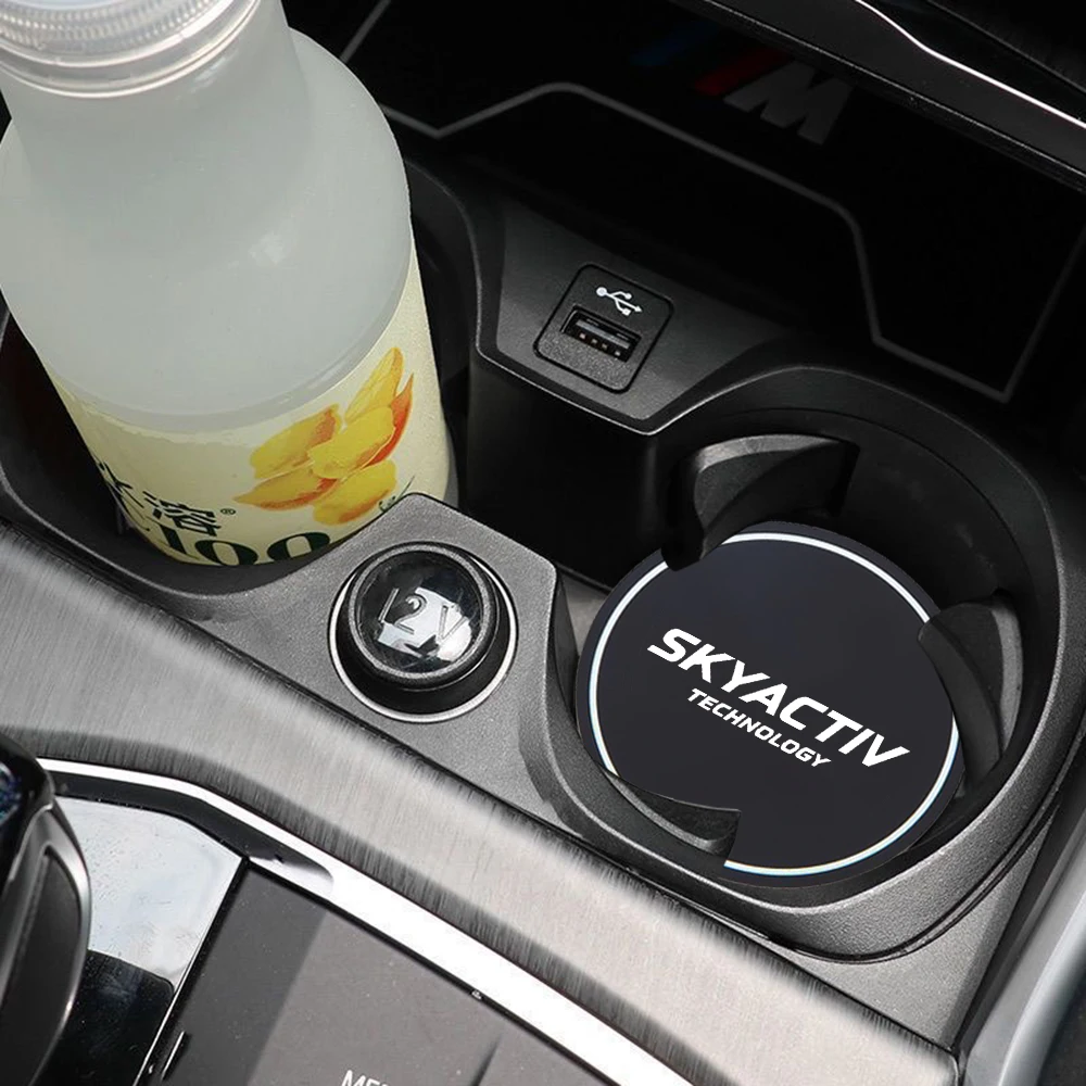 Car Water Cup Pad ottle Holder Coaster Auto Interior Cup Holder 2 pcs for Mazda skyactive 2 3 5 6 8 cx3 cx4 cx5 cx8 cx9 cx30 cup holder coasters car coaster pads
