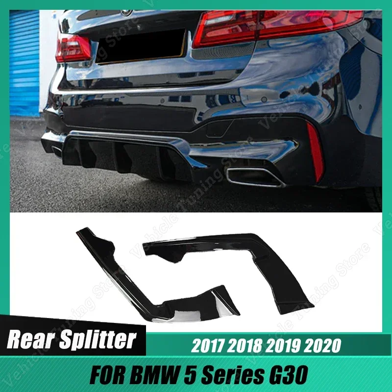 

2PCS Rear Bumper Side Spoiler Lip Body Kit Splitter Gloss Black Diffuser For BMW 5 Series G30 2017 2018 2019 2020 Accessories
