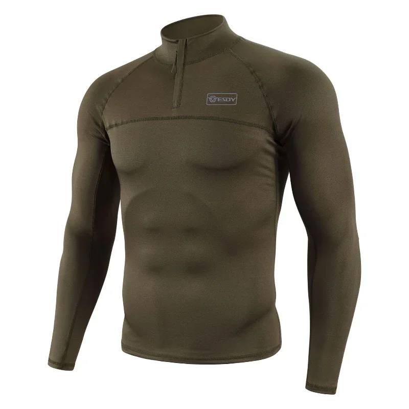 New Mens Camouflage Outdoor Sports Tactical Long Sleeve Tee Casual Long Sleeve Hunting Training Tight T Shirt Tops