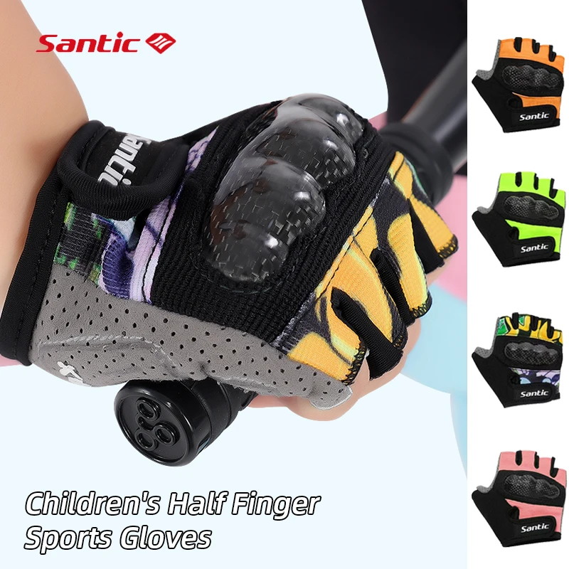 Santic Children's Cycling Gloves Summer Mtb Gloves Without Fingers for