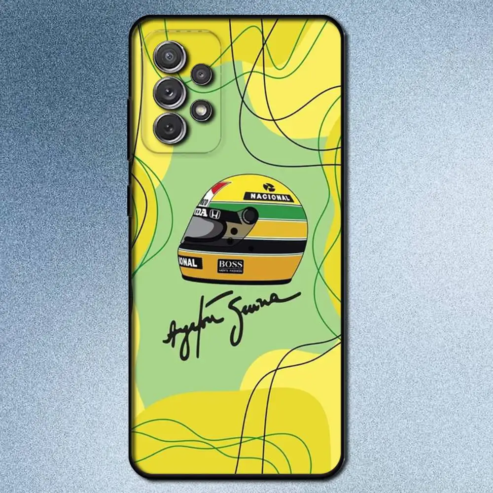 Ayrton Senna Racing Driver-Themed Black Phone Case