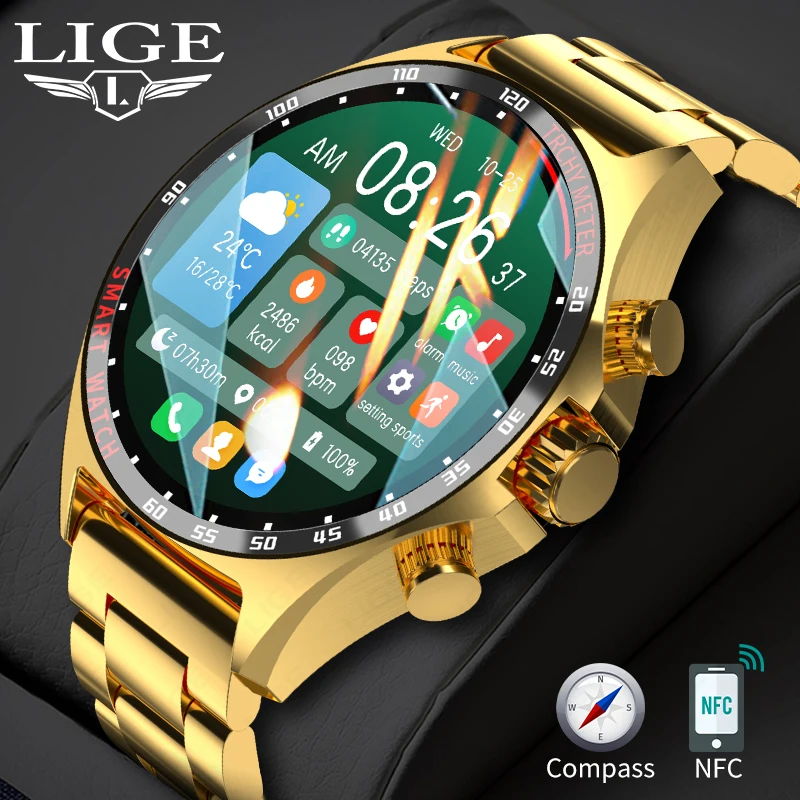 Montre connectée KUMI GW6 1,43 AMOLED AI ChatGPT Appel Bluetooth Étanche IP68 NFC 100+ Sports équence cardiaque Tension artérielle Hommes  44