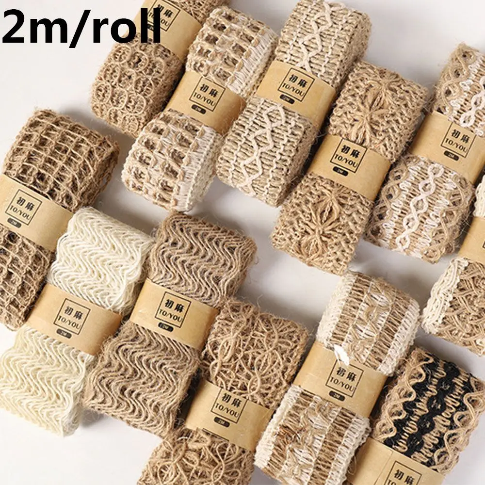 HASTHIP® 6.6ft Christmas Ribbon 2.48 inches Width Hemp Christmas Decorative Ribbon Gift Paking Ribbon Christmas Tree Ornament Rustic Christmas Decorative Ribbon, 2 Rolls