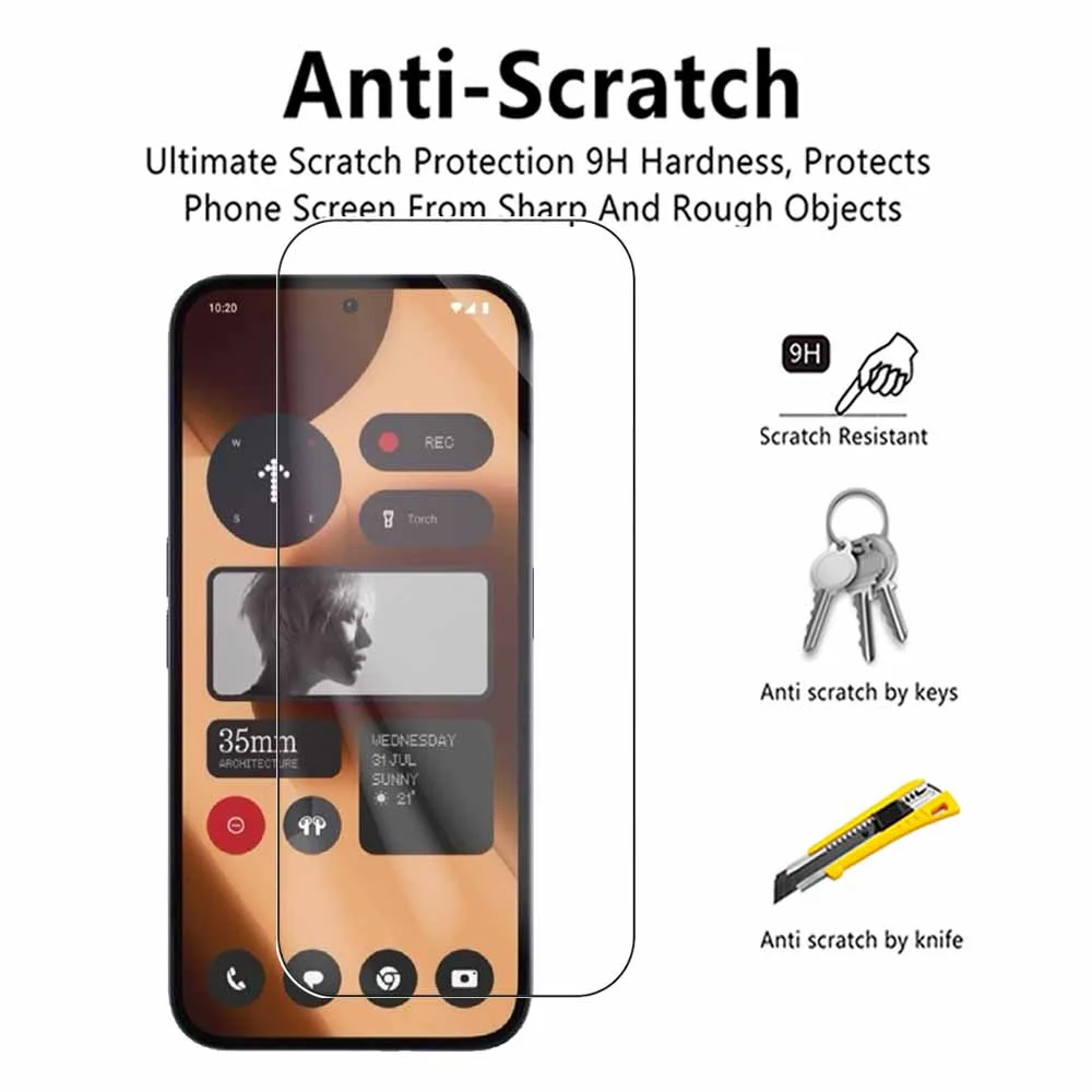 3PCS Protective Glass Case with Tempered Film and Screen Protector Cover