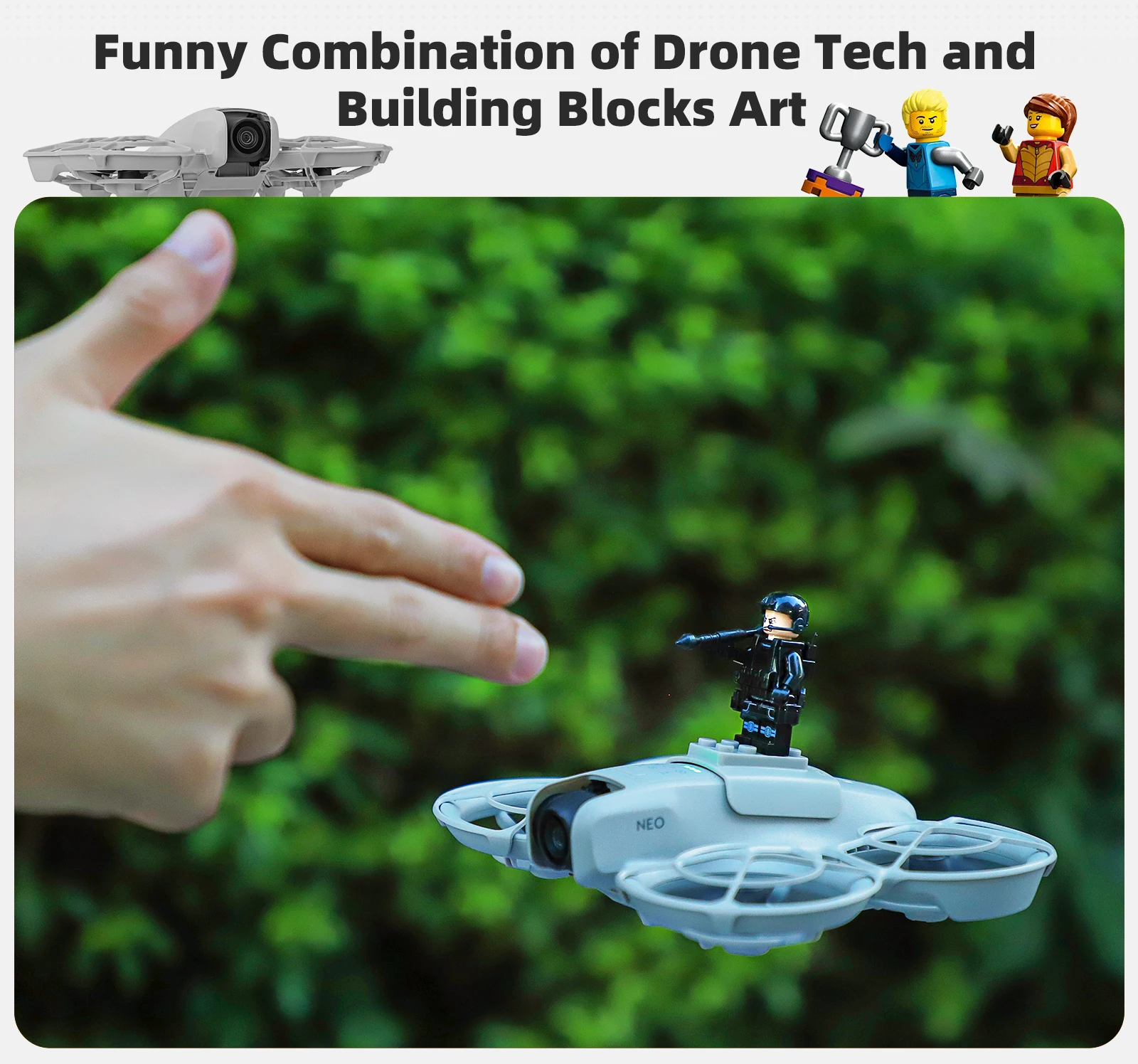 Description Picture 3 of itemSunnylife Toy Kits For DJI NEO Building Block Toy Extension Parts Fun Assembly Following Shooting for DJI NEO Drone Accessories