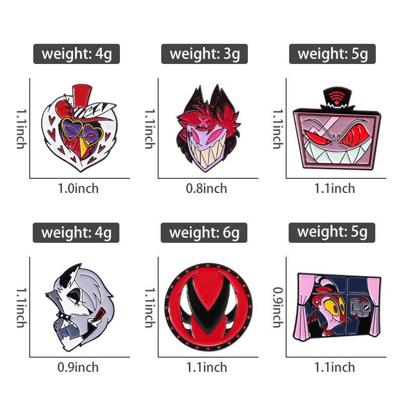 Fantasy Anime Hazbin Hotel Enamel Pins Custom Movie Inspiration Figure Badge Backpack Brooches Clothes Lapel Pin Jewelry Gift
