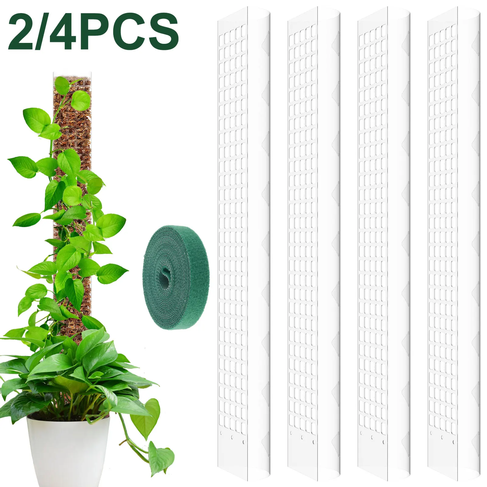 Plastic Plant Supports 24 Inch Plastic Moss Pole for Plants Monstera Climbing Plants Support Indoor with Sphagnum Moss