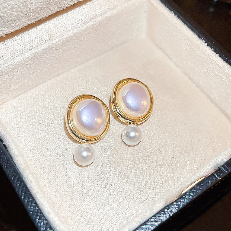 CAOSHI Trendy Korean Stud Earrings Female Simulated Pearl Accessories for  Women Dainty Lady Wedding Engagement Ceremony Jewelry