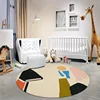 Simple Round Carpet Home Children's Room Bedside Plush Carpets Nordic Living Room Decoration Rug Geometric Cloakroom Soft Rugs 2