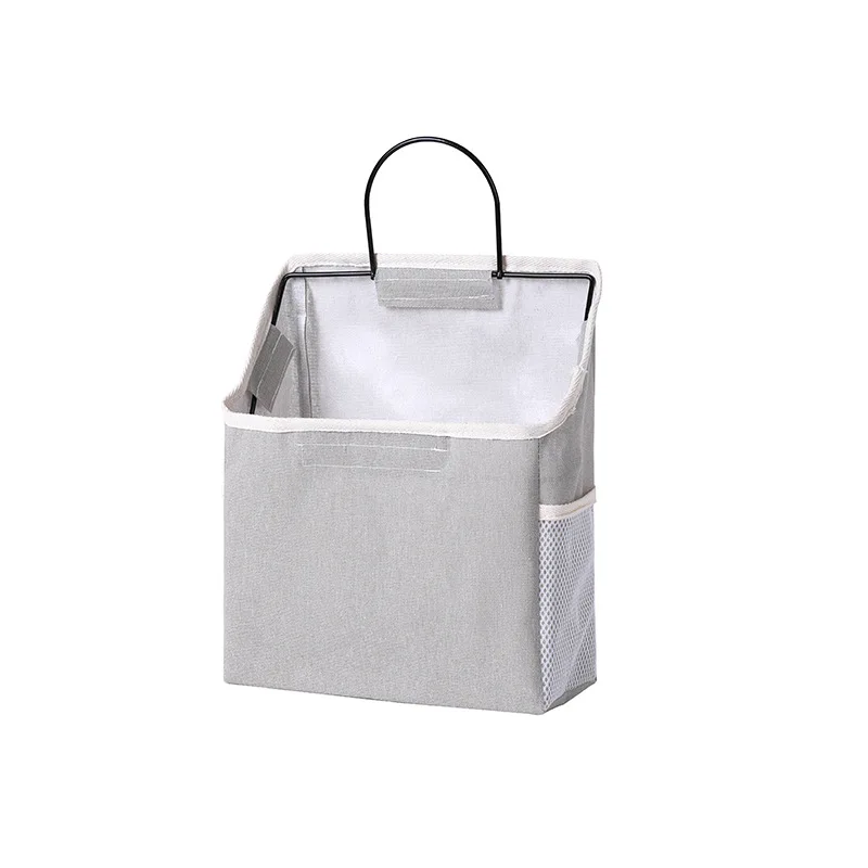 Hanging Bag Dormitory Storage Bag Wall-mounted Wall Fabric Desktop Cotton Linen Finishing Storage Bag #3617 5