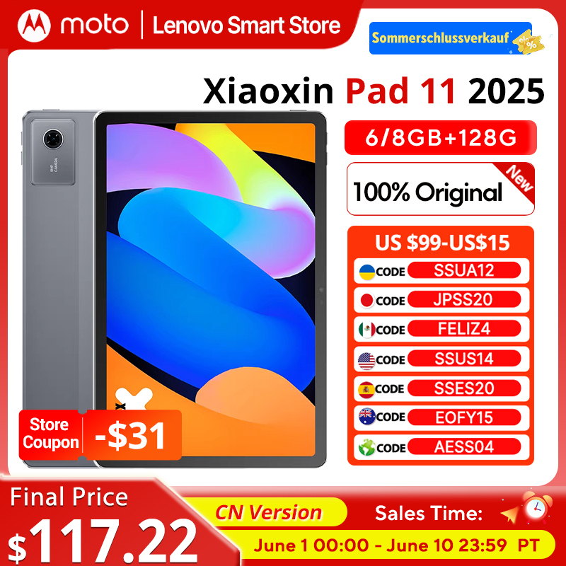  Original Lenovo Xiaoxin Pad 11 2025 Tablet 11 inch 2.5K Screen CN Version MediaTek Dimensity 6300 7040mAh Android PC Pad