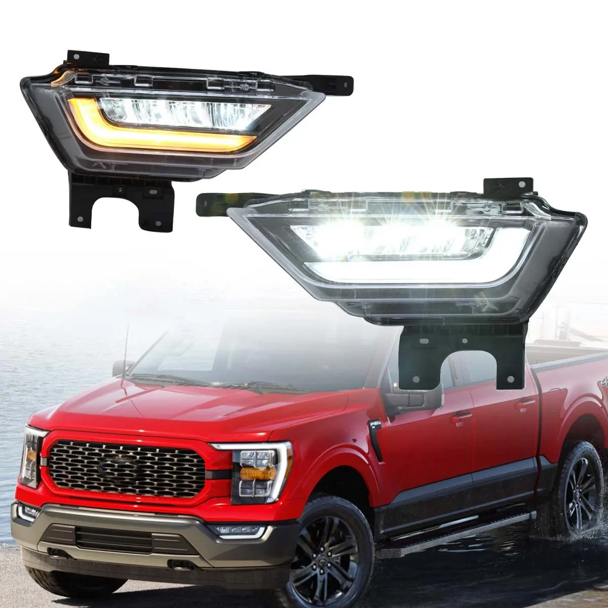 

LED Car Front Bumper Foglight Fog Lights Driving Lamp for Ford FD F-150 2021 2022