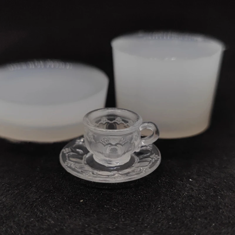 1Pc/1Set Dollhouse Miniature Tea Cup/Packaging Box Silicone Mold UV Epoxy Turnover Mold Doll Accessories Toy Scene Decoration