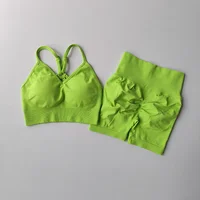Women's High Waist Yoga Sets Workout Gym Clothing 2 Pcs Sports Suits Fitness Sets Tracksuit Sportswear Shorts Sets - Image 2