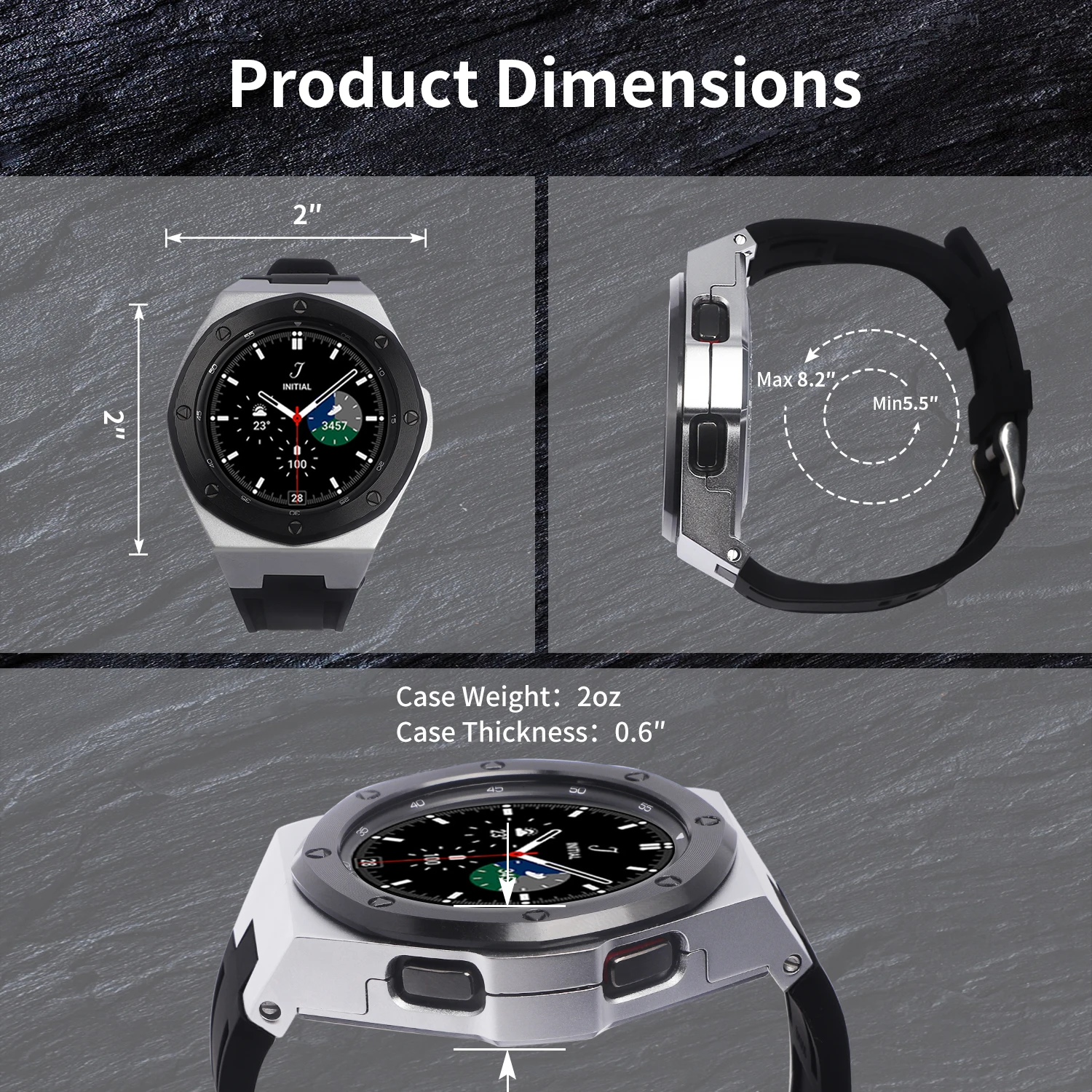 Alloy Case Modification Kit Strap For Samsung Galaxy Watch 4 Classic 46mm Rubber Silicone Band Galaxy Watch 4 Classic 46mm Belt