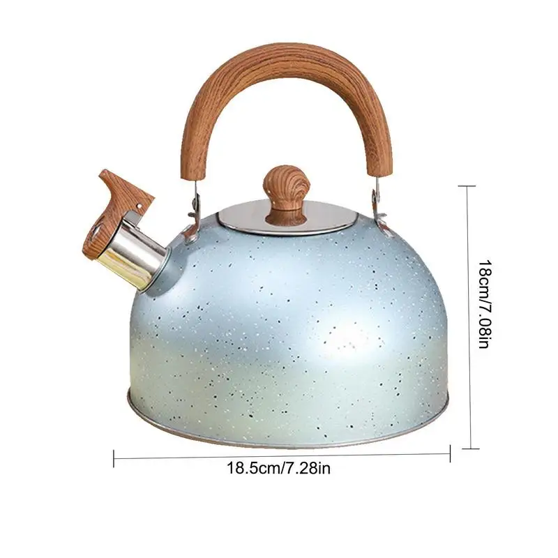 2.5L Whistling Teapot Stainless Steel Tea Kettle Stove Top Anti-Hot Water  Kettle Wooden Handle Loud Whistle For Home Outdoor - AliExpress