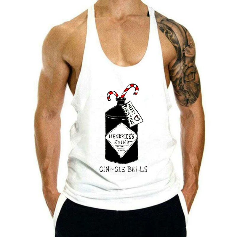 

Рождественская майка Gin, Высококачественная Мужская майка без рукавов