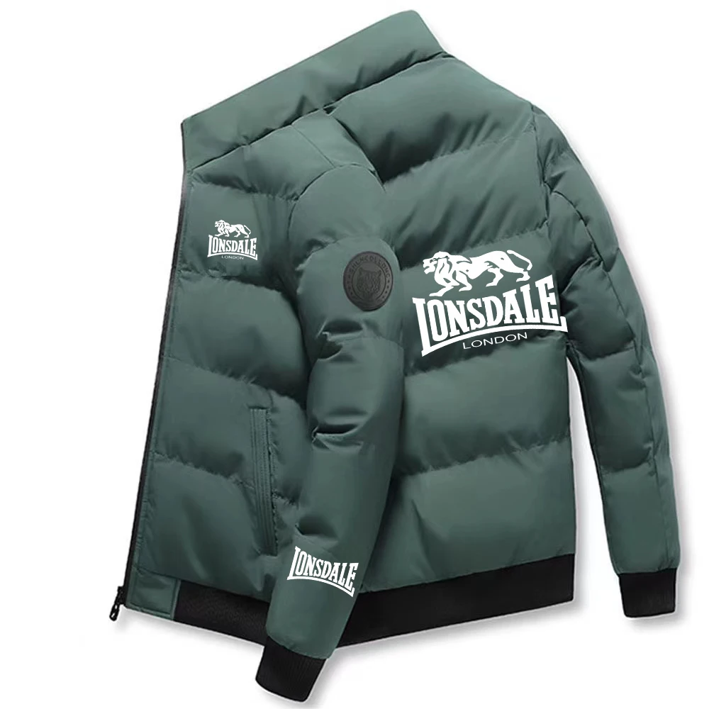 Lonsdale Men's New Stand Collar Cotton Jackets Warmer Zipper Hoodies Sports Casual Fashion Outwear Coats Tops men bomber jackets