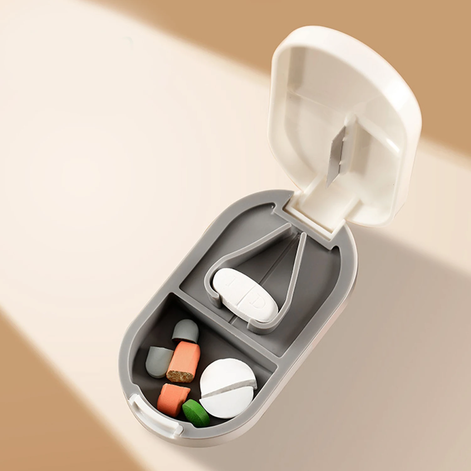 

1Pc Medicine Tablet Cutter Pill Storage Box Splitter Drugs Tablet Cutter Divider Storage Case Health Care Pill Medicine Case