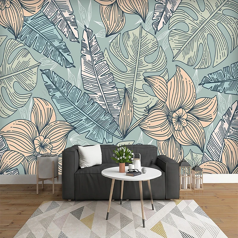 Custom Wallpaper Modern Nordic Watercolor Gold Plant Photo Wall Murals Living Room Bedroom Home Decor Wall Stickers 3D Fresco plants for the people a modern guide to plant medicine