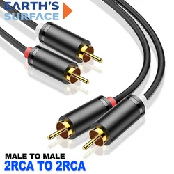 Premium Gold - Plated Dual RCA HIFI Stereo Audio Cable for Home Theater & Amplifier (2RCA to 2RCA)