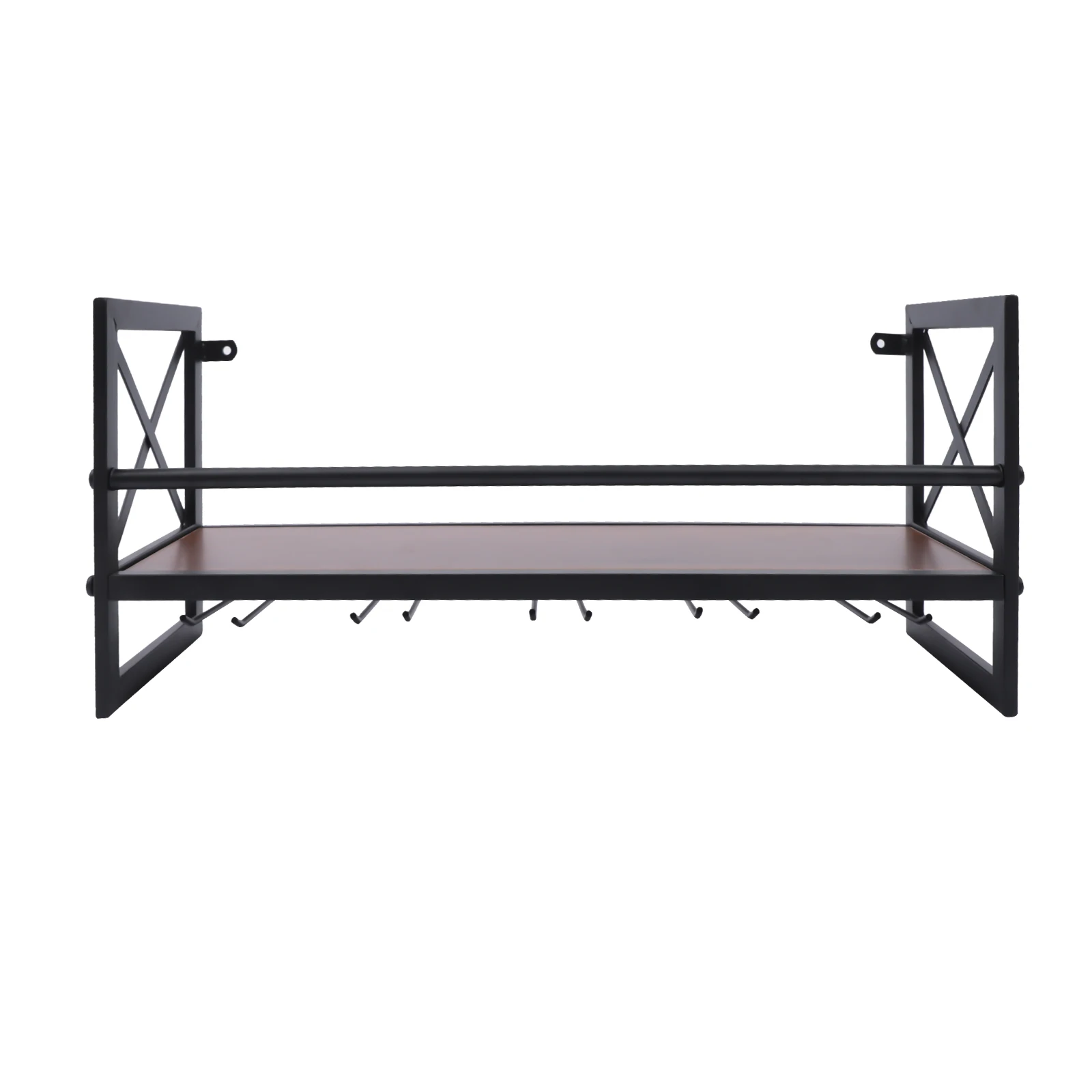 Bar Wine Shelf Wall-Mounted Decor Iron Wine Rack Bottle Champagne Glass Holder Shelves Bar Home Party