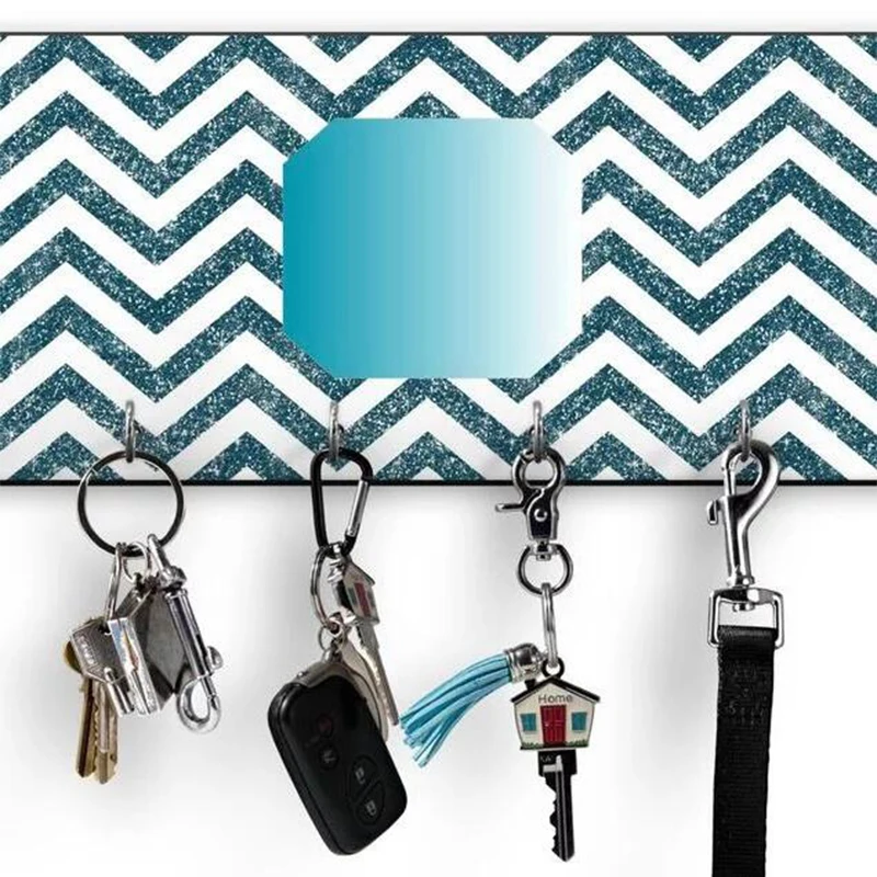 MDF Sublimation Key Hanger Blanks Key Holder with 6 Hooks DIY Wooden Door Hanger For Home