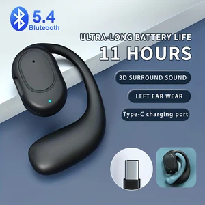 Bluetooth 5.4 Earphones Ear Clip Bluetooth Headphones Sports Wireless Earbud with Microphone HiFi Stereo Headset for Huawei